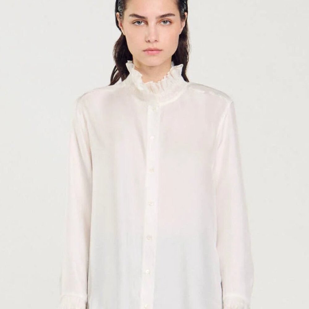 Sandro silk white blouse